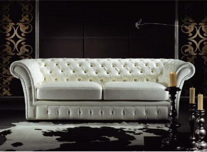 Chesterfield Sofa Luxus Dreisitzer Sofas Wohnzimmer Couchen Weiß